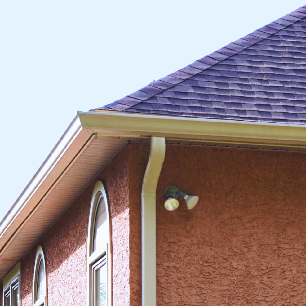Home with newly installed gutters