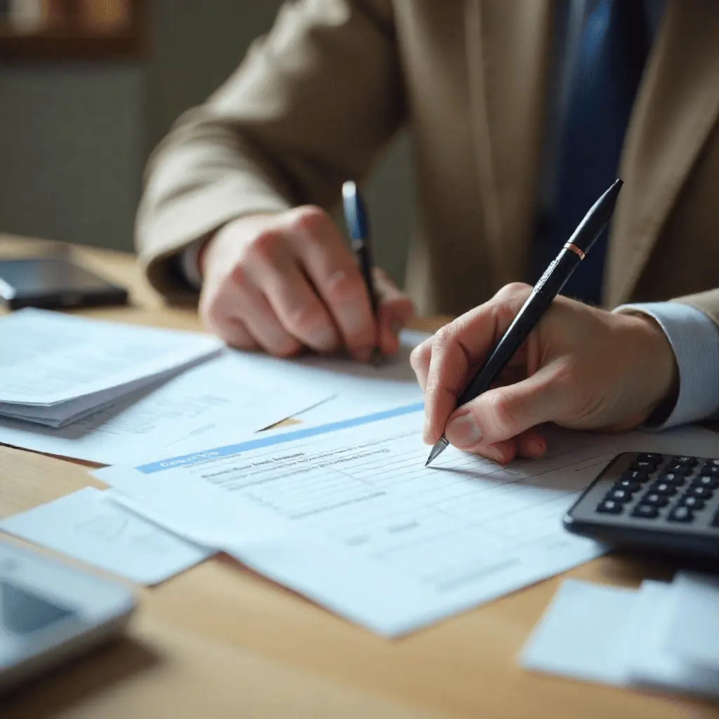 business professional reviewing documents related to commercial solar tax incentives financing